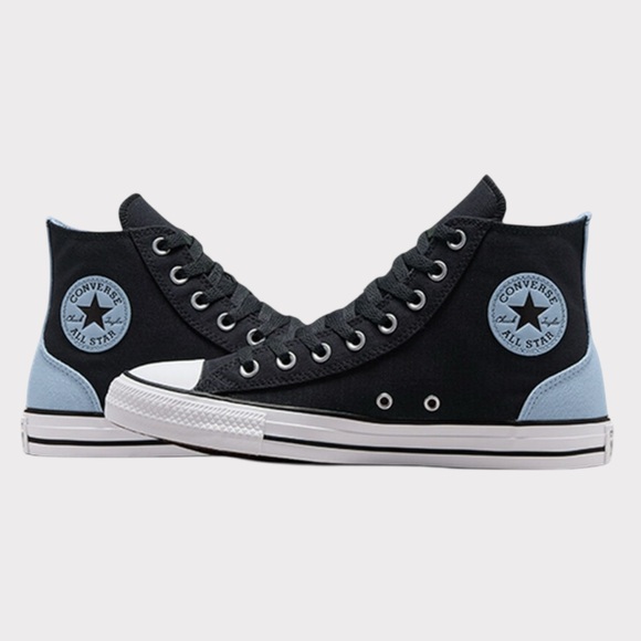 Converse Chuck Taylor All Star Hi Black/Blue Men’s 10 Women’s 12 NWOB - Picture 1 of 9